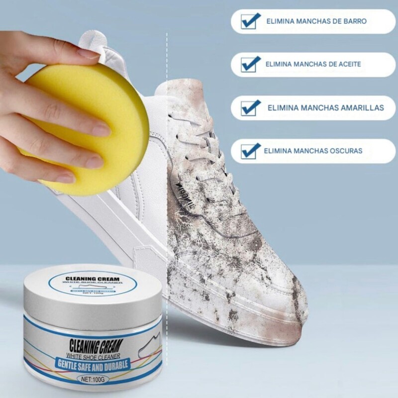 Crema Limpia Zapatos Blanqueador Limpieza Pomada Championes Crema Limpia Zapatos Blanqueador Limpieza Pomada Championes