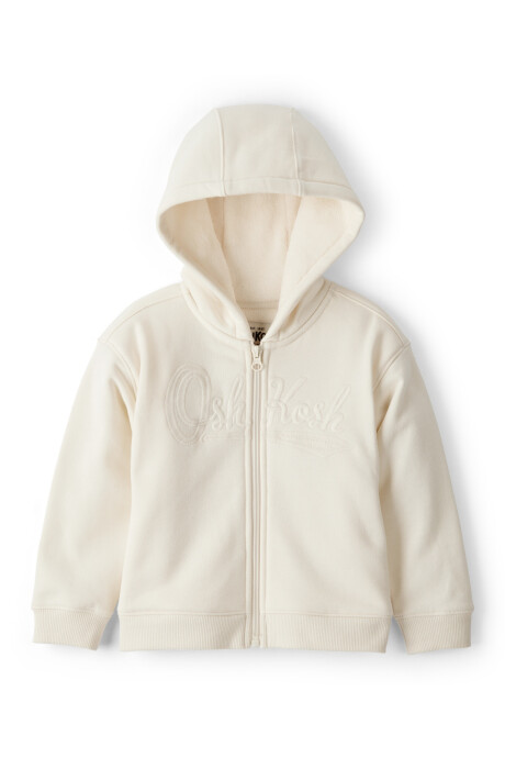 Campera de algodón, con forro polar y logo Sin color