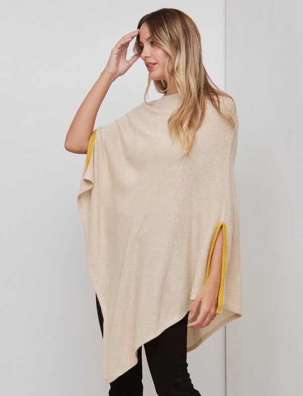 Poncho Ribete BEIGE