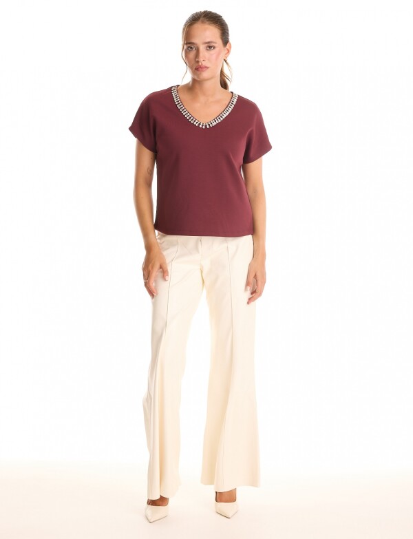 Blusa Cristales BORDEAUX