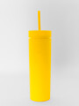 Vaso Con Tapa + Sorbito Beverly Alto Amarillo