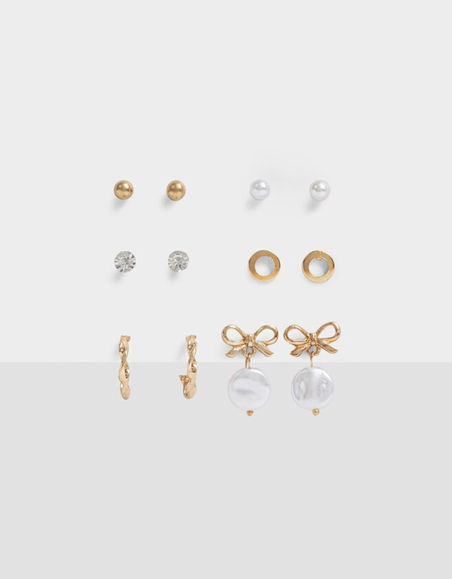 Aros Sets Con perlas Set De Aros Con Perlas - Dorado