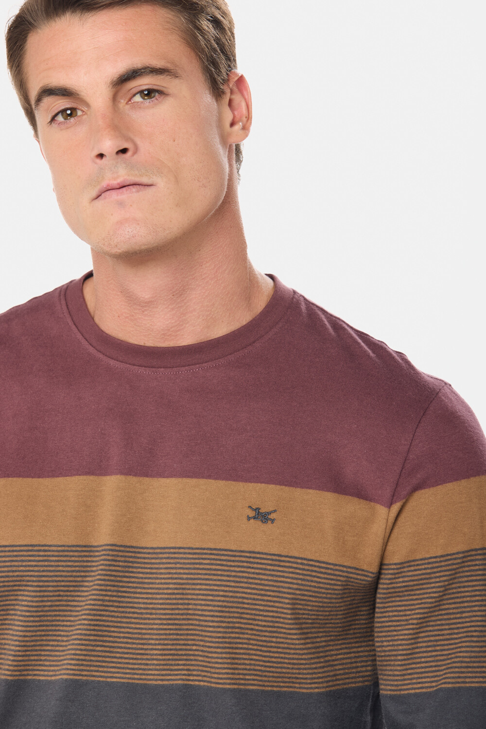 REMERA RAYADA Bordo