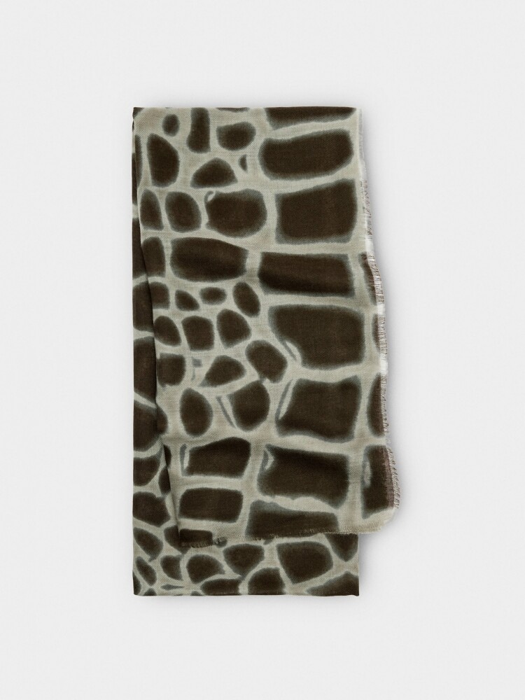 Pañuelo Estampado Mezcla De Lana gris