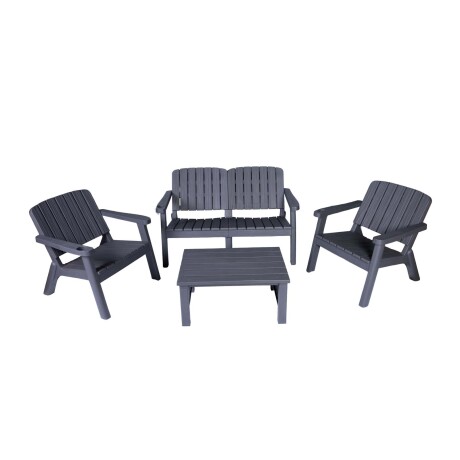 SET DE LIVING EXTERIOR POLIPROPILENO GRIS MALAGA
