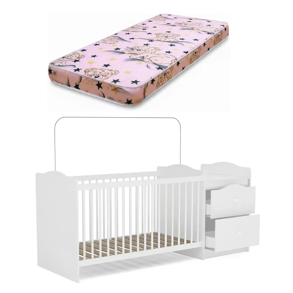 Combo infantil: Cuna + Colchón Diseño niña
