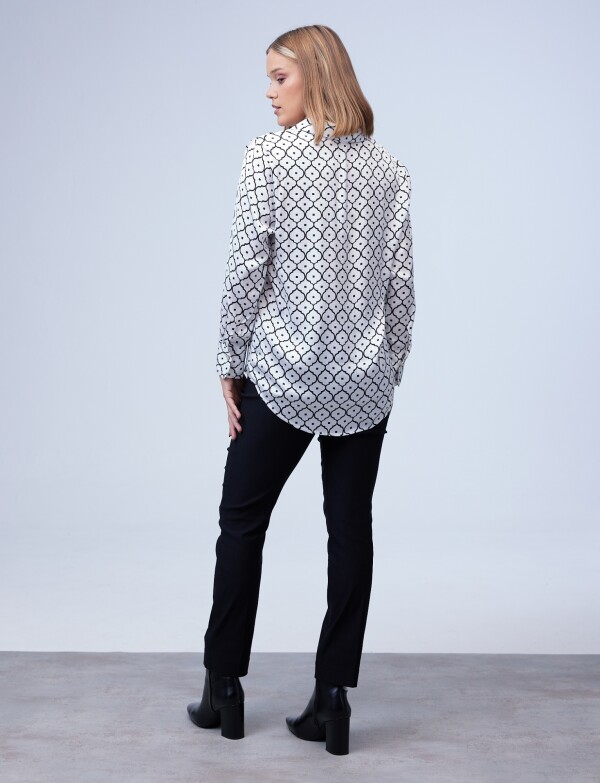 Camisa Satén Print BLANCO/NEGRO