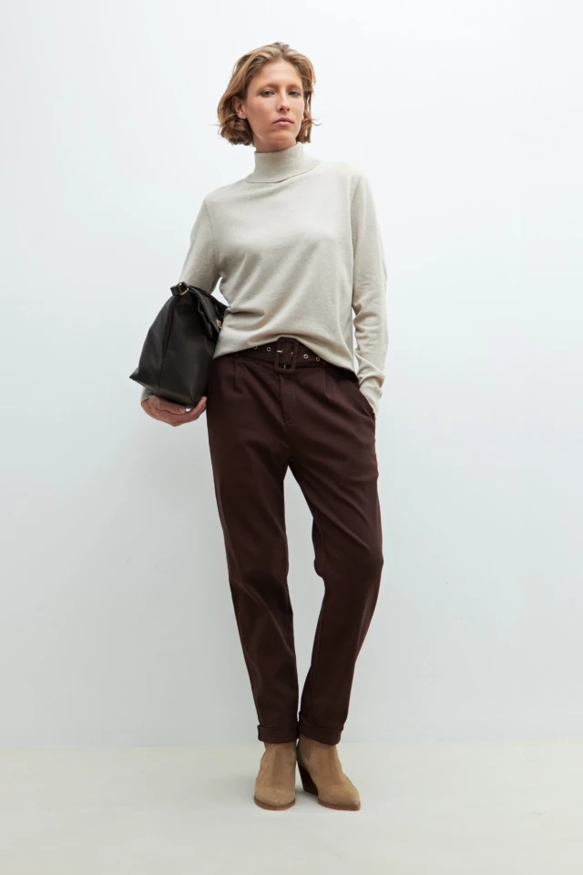 Polera beige melange