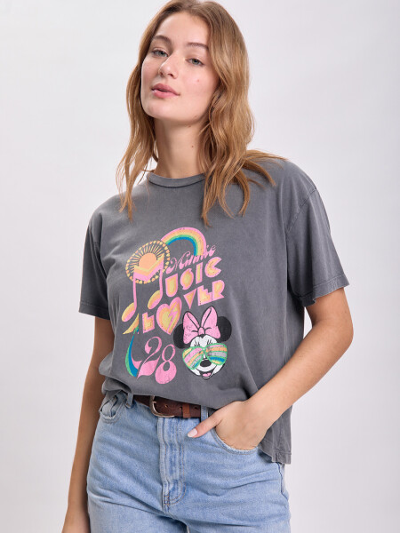 Remera estampa Gris