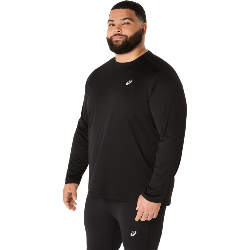 Polo Running Asics Silver LS Top Hombre Performance Black