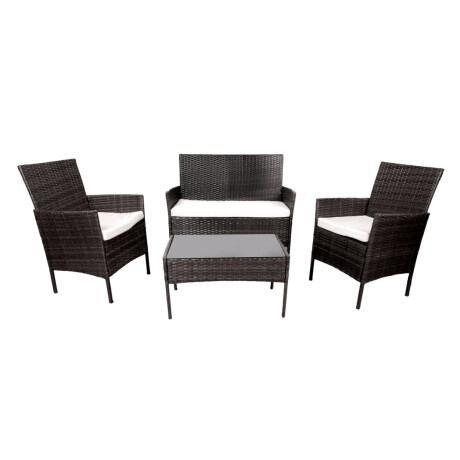 Juego de living 4 piezas rattan negro Juego de living 4 piezas rattan negro