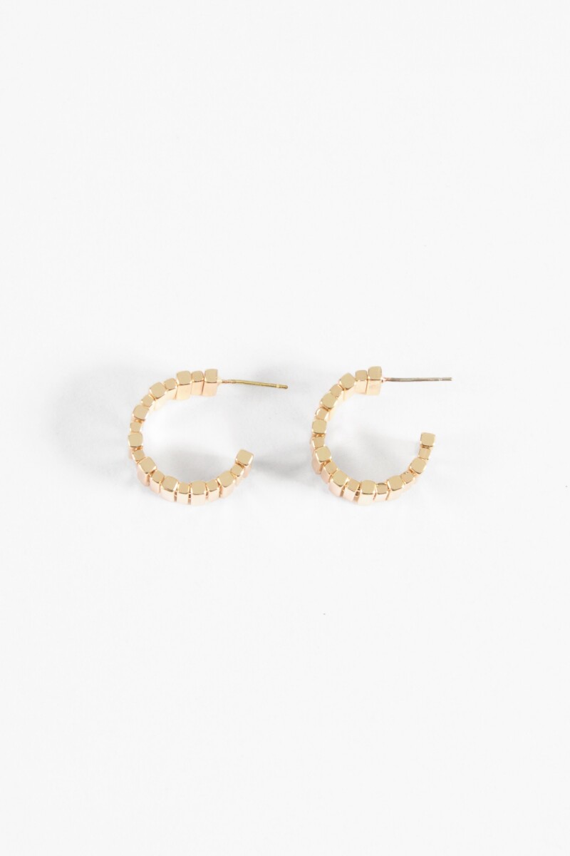 Aros franjas metálico dorado