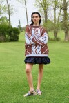 Scrollwork Sweater Celeste / Chocolate