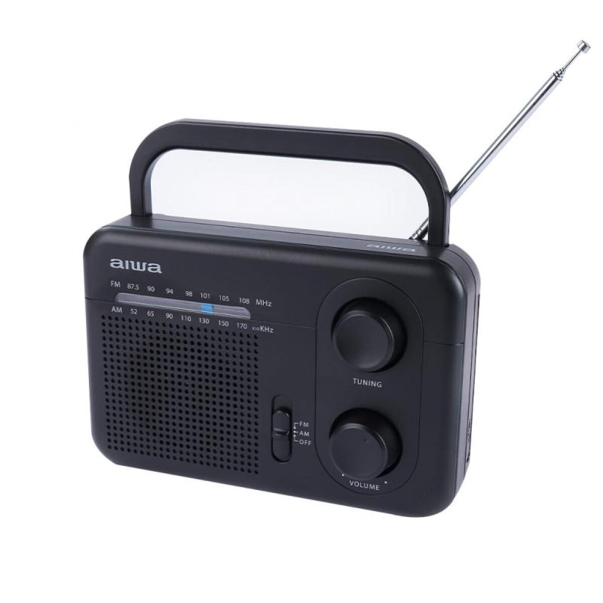 Radio portátil eléctrica y a pila analógica am/fm aiwa Negro