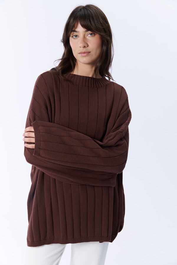 Buzo punto oversize Chocolate