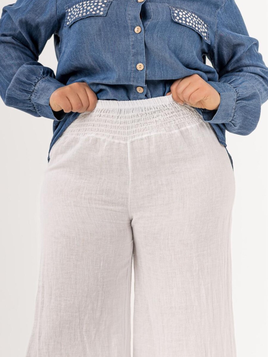 Palazo de faja ancha 100% lino Beige