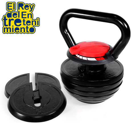 Pesa Rusa Kettlebell Peso Ajustable 9Kg De Hierro Negra