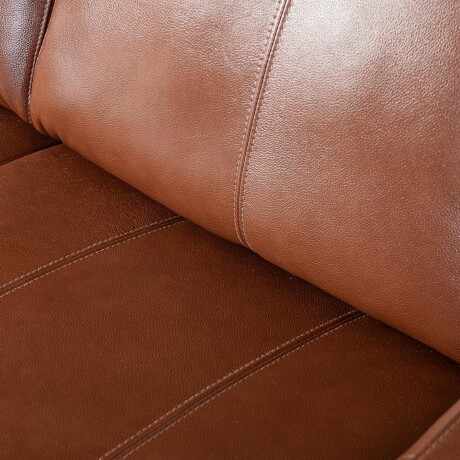 SOFA C/CHAISE MÁS DE 4 CUERPOS CUERO-100-NATURAL MARRON TEXAS CARAMELO