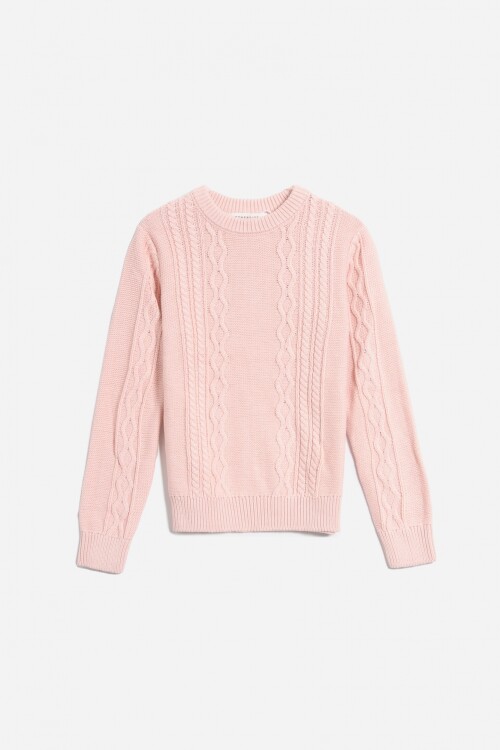 Sweater escote redondo con ochos ROSA