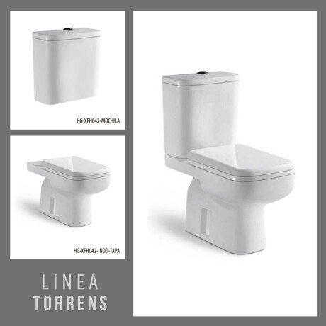 Water Inodoro con Mochila y Tapa Aqualia Línea Torrens BLANCO