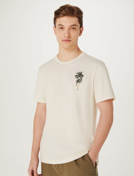 CAMISETA ESTAMPADA MODELO REGULAR BEIGE