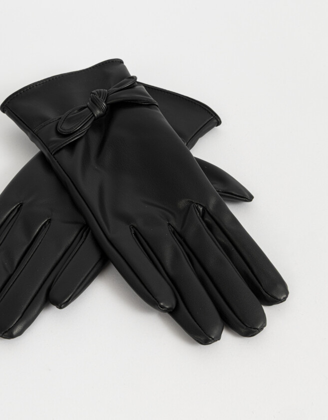 Guantes Varios Noche Guantes Con Moño - Negro
