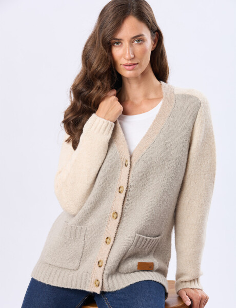 CARDIGAN COMBINADO Verde