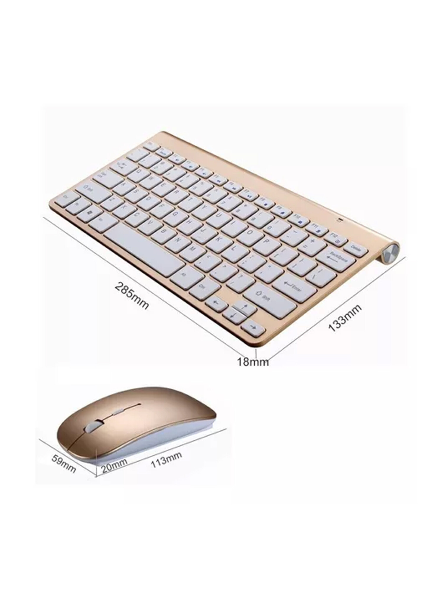 Kit de teclado y mouse compacto inalámbrico - Dorado — Electroventas
