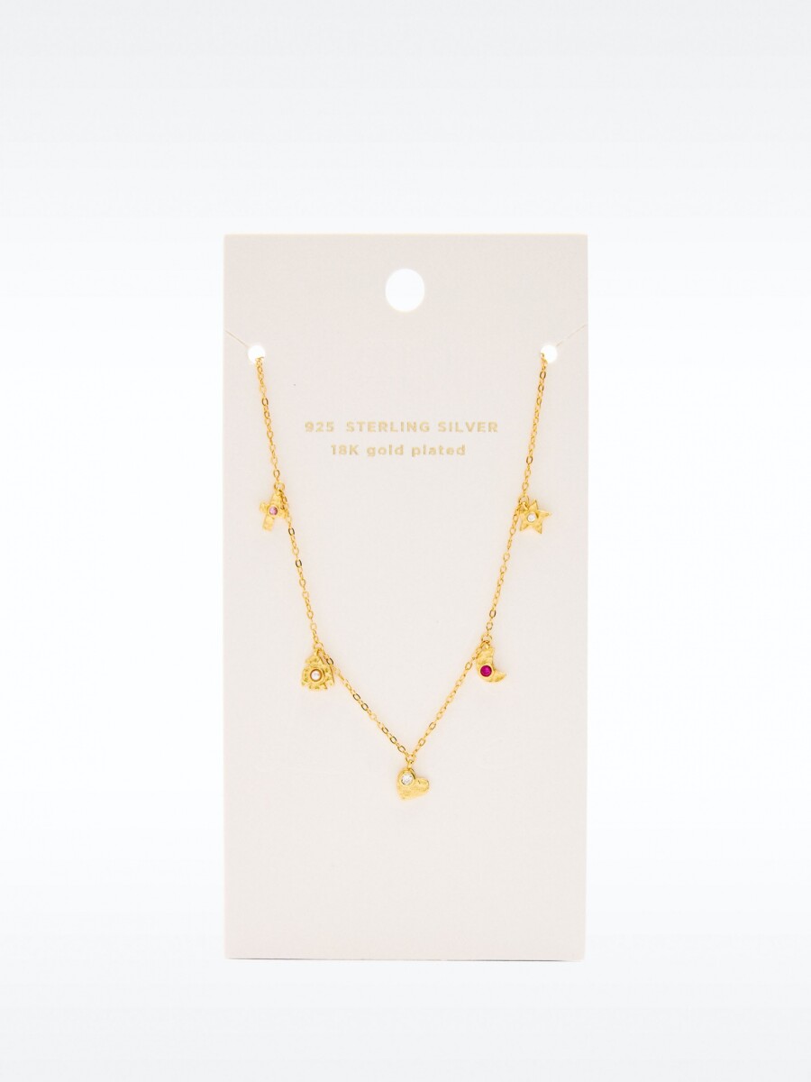 Collar Con Perlas Y Circonitas - Plata De Ley 925 rosa