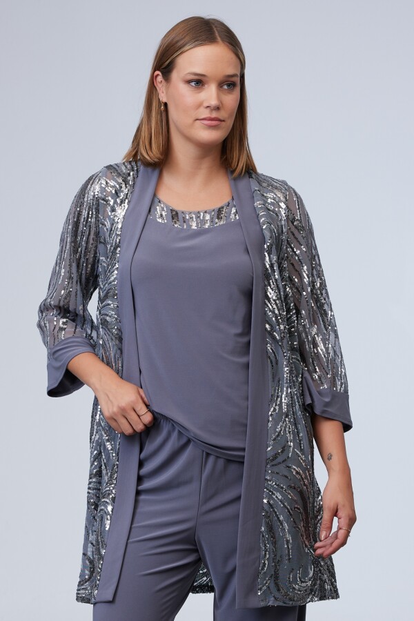 Set Blusa, Pantalón & Chaqueta GRIS OSCURO