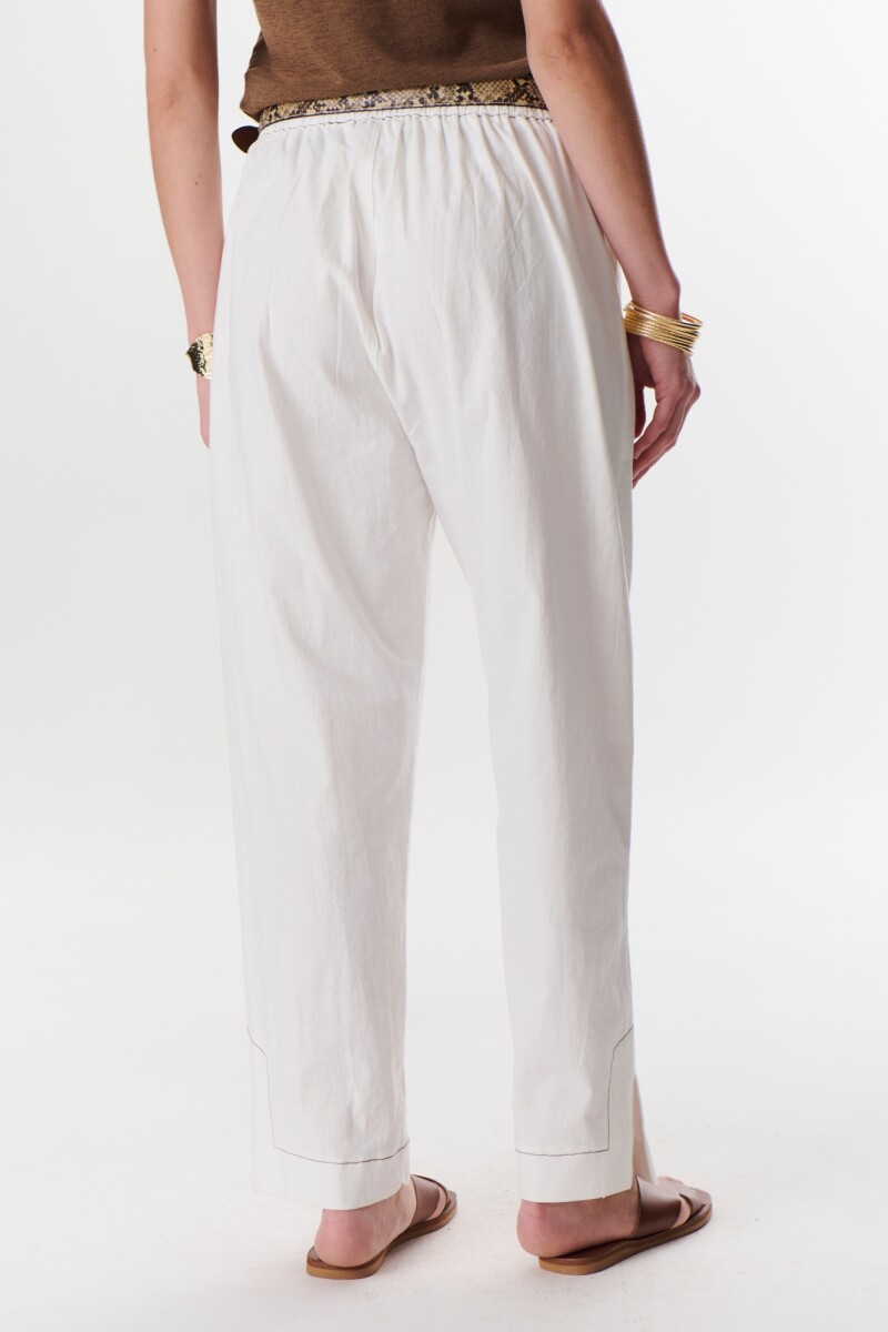PANTALON LINO STRECH BLANCO