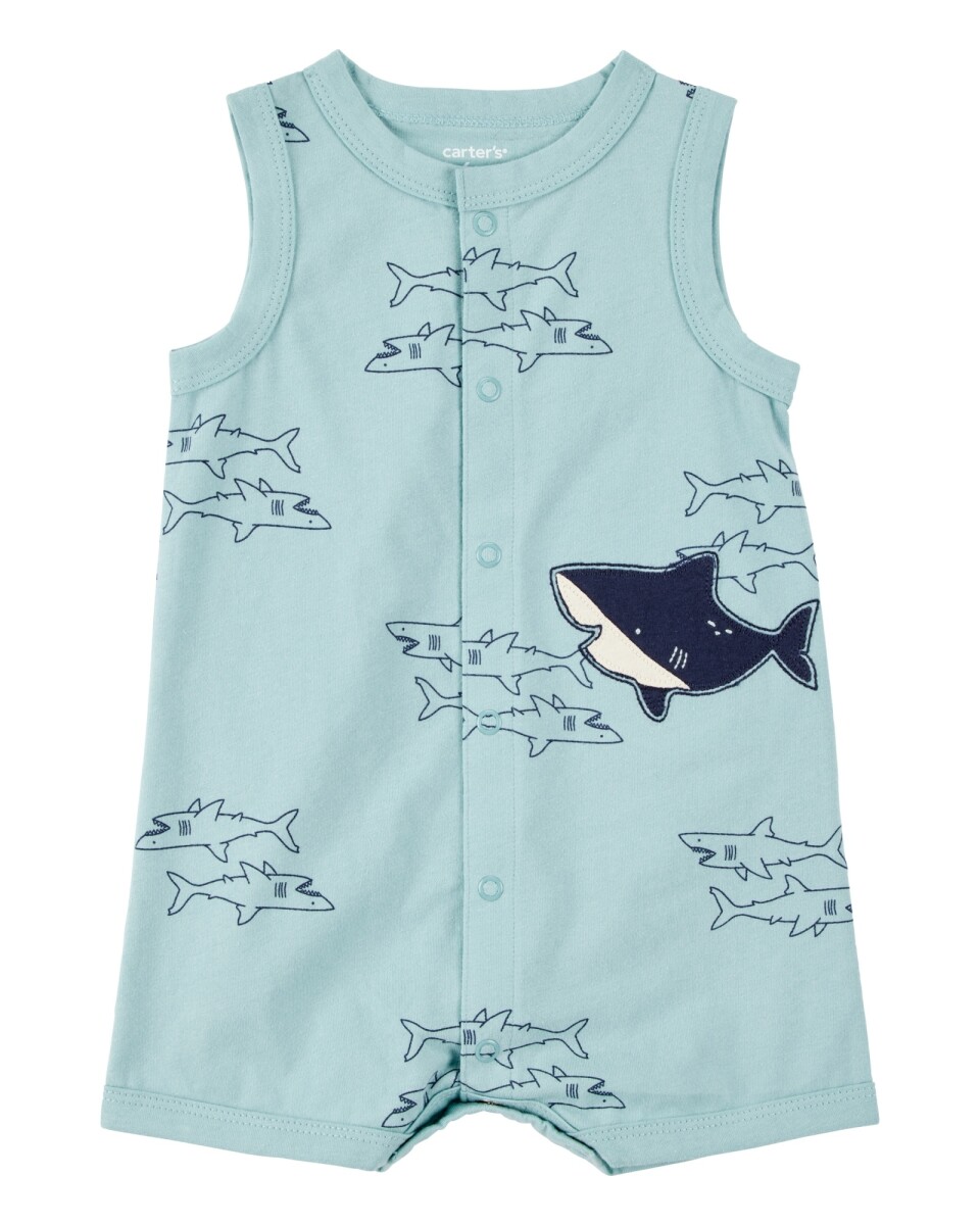 Monito corto de algodón, diseño tiburones 