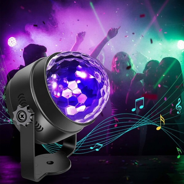 Luz De Escenario Led Bola De Luces UV Control Remoto 6W 220V Color Negro