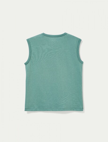 CAMISETA SIN MANGAS DE TEJIDO DE PUNTO CON ESTAMPADO VERDE