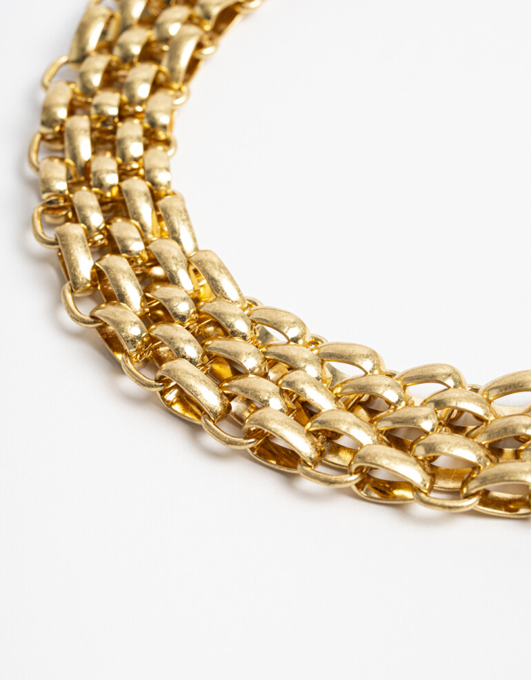 Collares Cortos Metal Collar Corto Cadena Pesada - Dorado Oro Amarillo