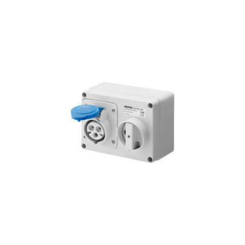 Tomacorriente c/llave ext. IP44 3P+T 32A 9HS 220V GG6016