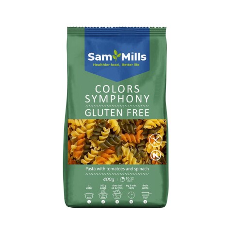 PASTA SIN GLUTEN SAM MILLS FUSILLI COLOR SYMPHONY - 400 grs Pasta Sin Gluten Sam Mills Fusilli Color Symphony - 400 Grs