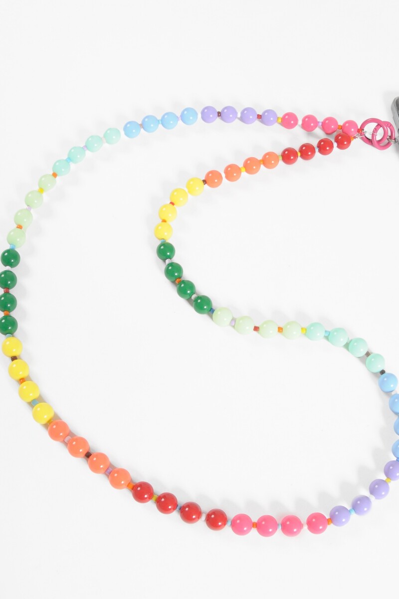 Cadena para celular borlas multicolor