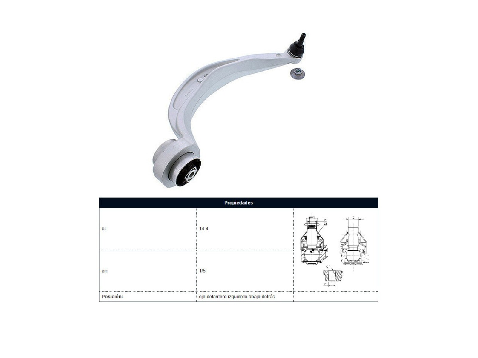 Brazo De Suspensión Del Audi A4/Q5 08-17 Izq 