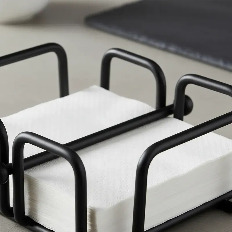 Servilletero chico en acero al carbono negro Servilletero chico en acero al carbono negro