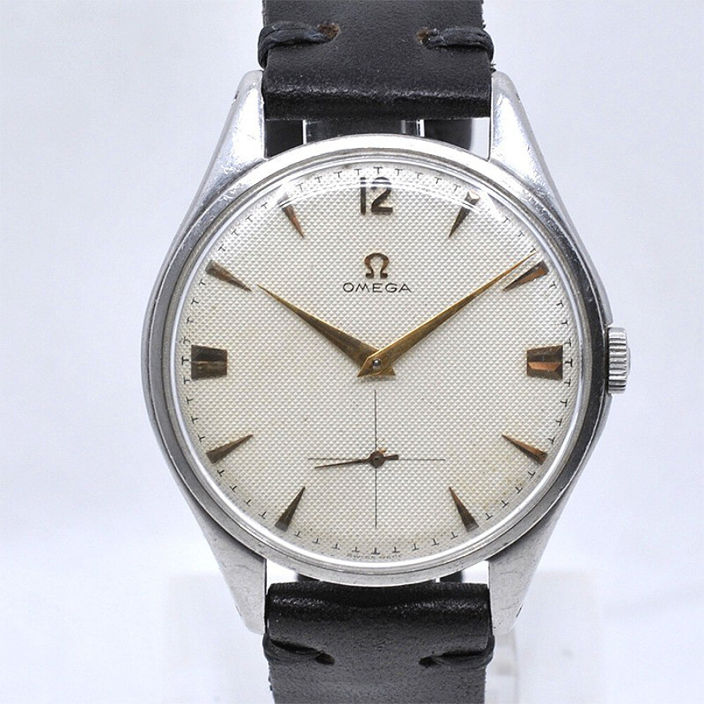 Omega Jumbo 2505-29 Caja Grande 38 Mm Año 1954 Acero Inoxidable Y Malla De Cuero Omega Jumbo 2505-29 Caja Grande 38 Mm Año 1954 Acero Inoxidable Y Malla De Cuero