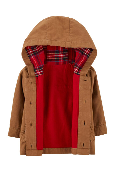 Campera de lona con forro de franela a cuadros Sin color