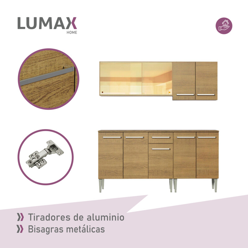 Mueble de cocina completo 169cm rústico Rustico