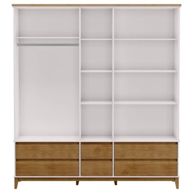 Ropero Prata 5 Puertas 6 Cajones Con Espejo 2814 Freijo/blan Ropero Prata 5 Puertas 6 Cajones Con Espejo 2814 Freijo/blan