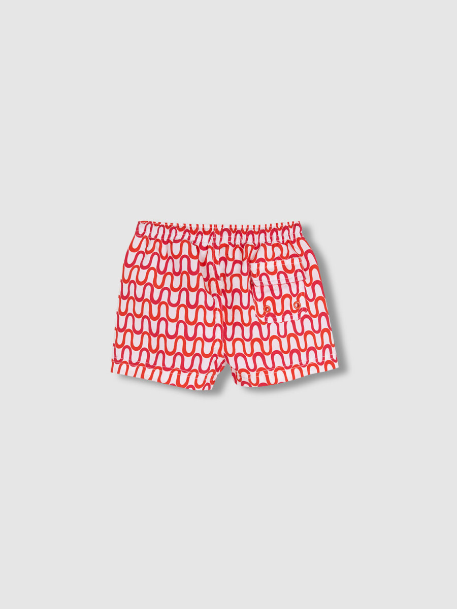 Bañador Estampado Ondas Blanco