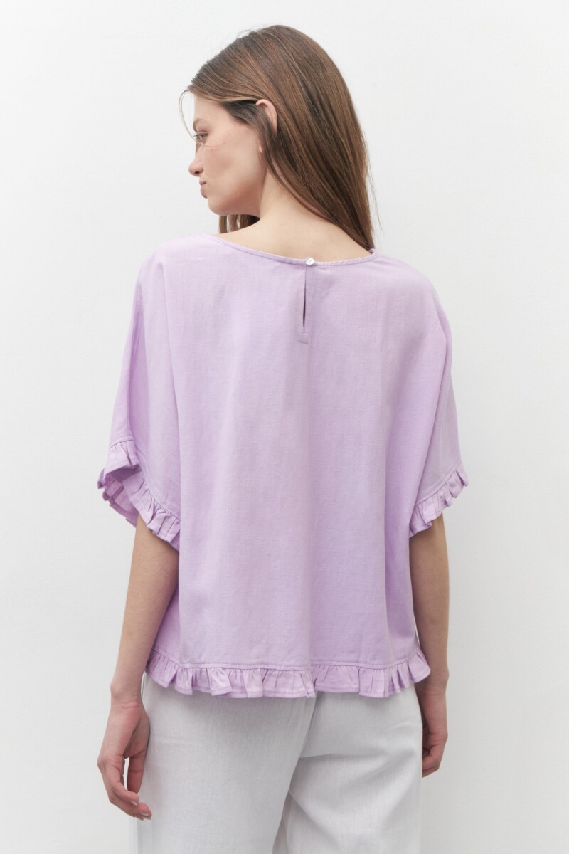 Blusa con volados lila