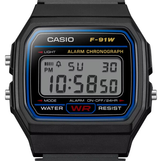 Reloj CASIO RETRO F91W-1HDG Resina Negro Esfera 34mm 0