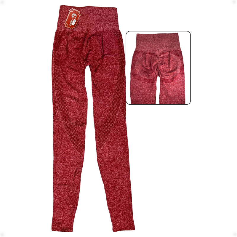 Calza Levanta GlÃºteos Leggings Push Up Bordo