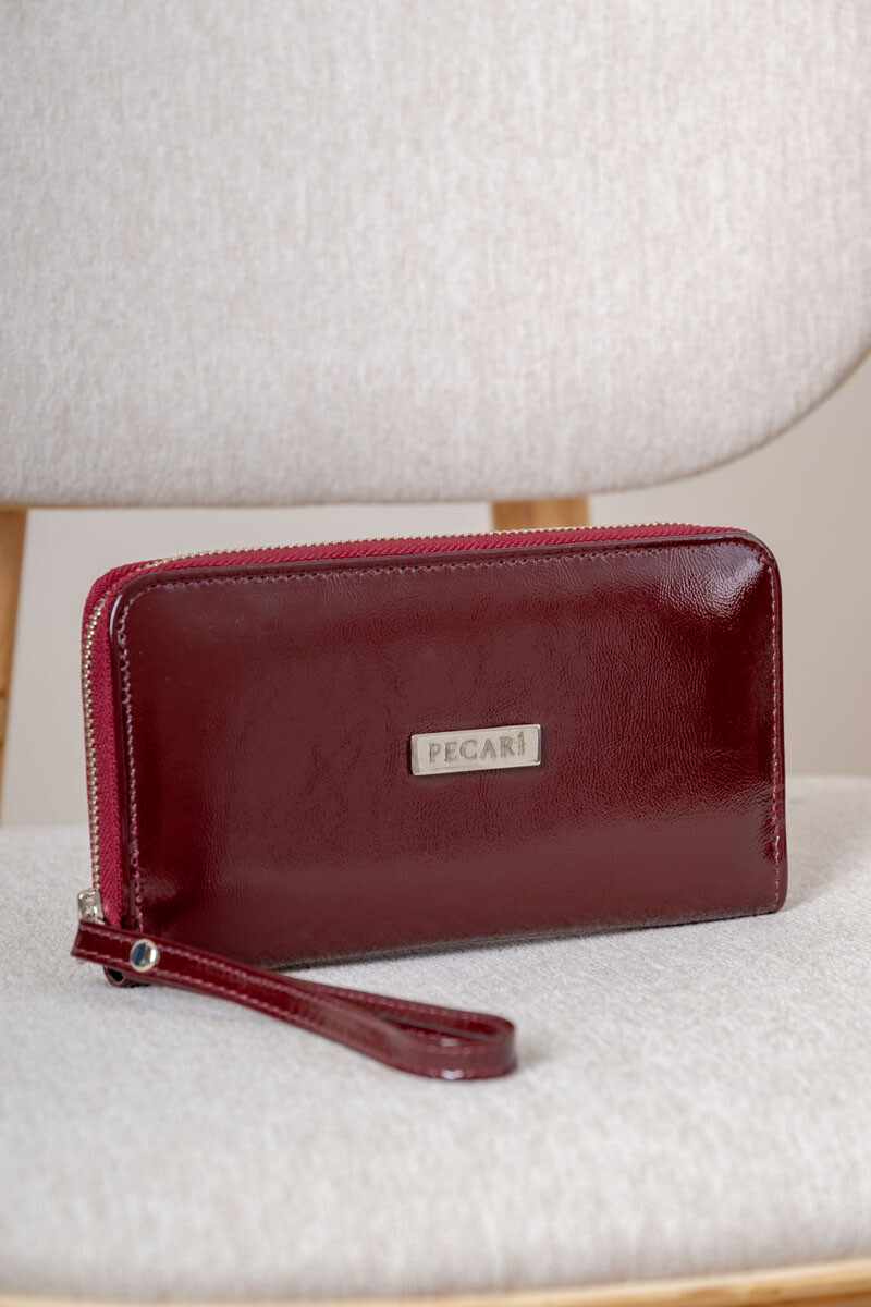 Billetera Roma - Charol cherry 