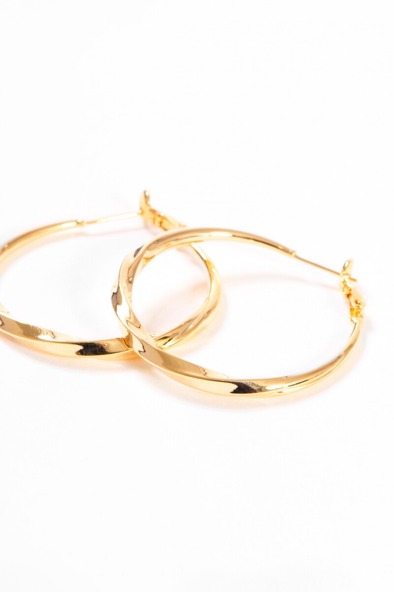 Aros labrados 4 cm dorado